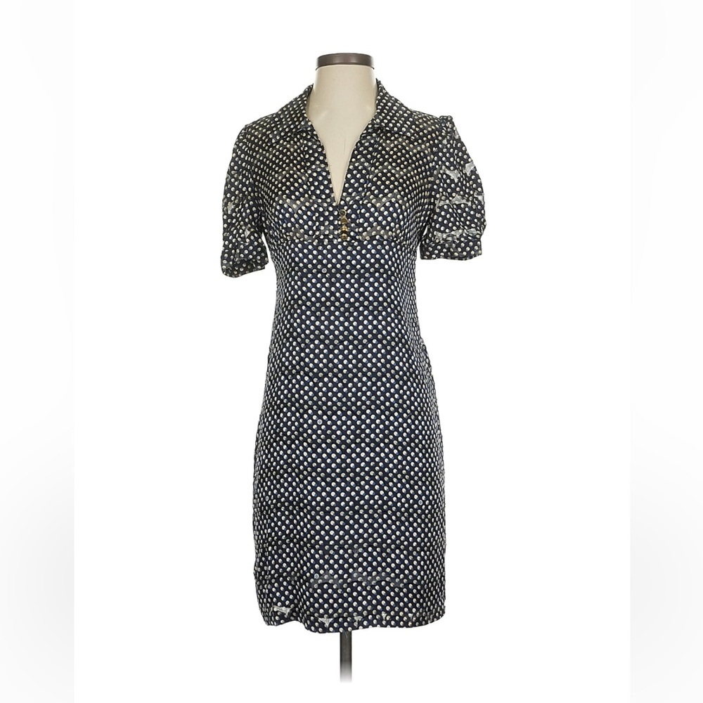 Tory Burch Dress Blue Polka Dot Dress with Puff Sleeves